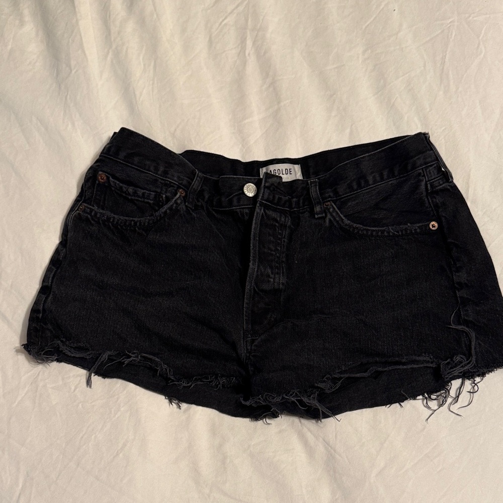 AGOLDE Black Denim Women Shorts